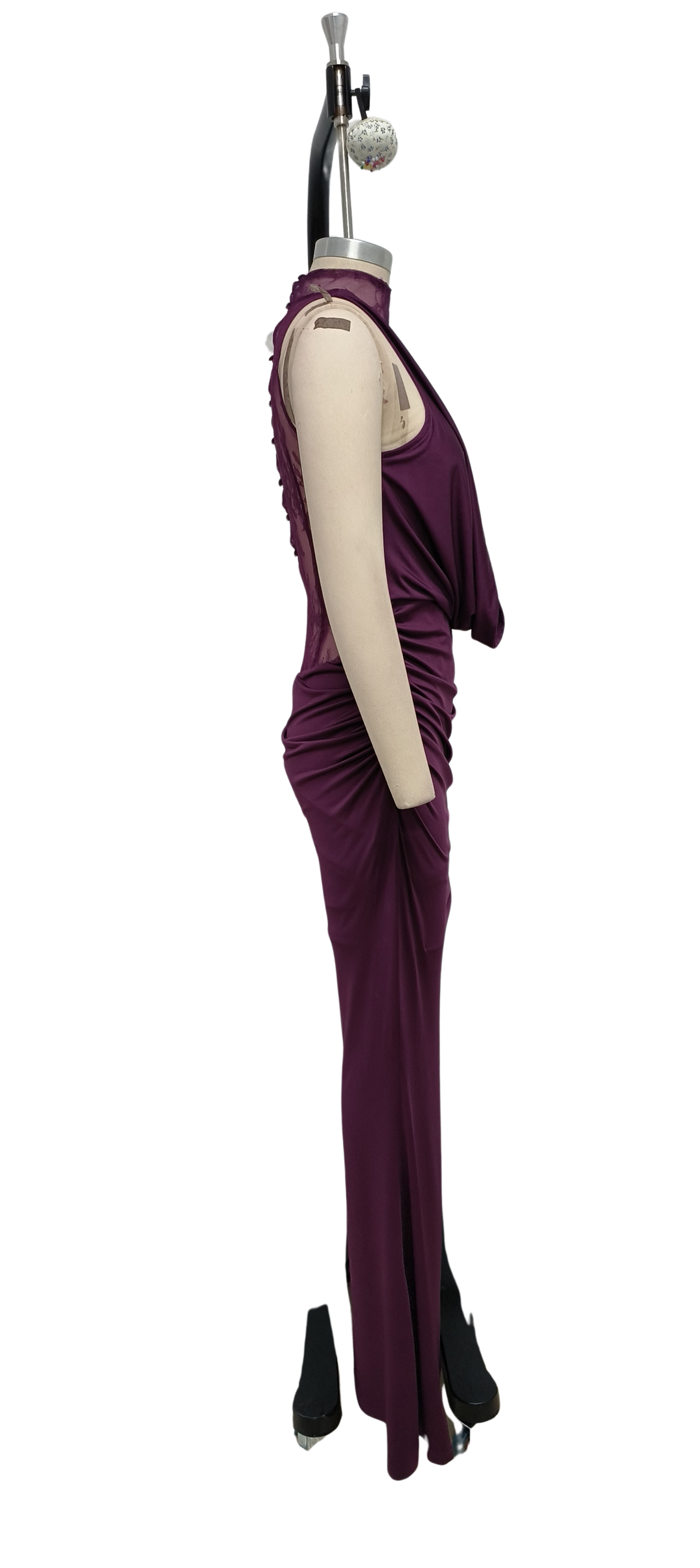 Maxi turtleneck dress with lace design and glove detail - Celandine