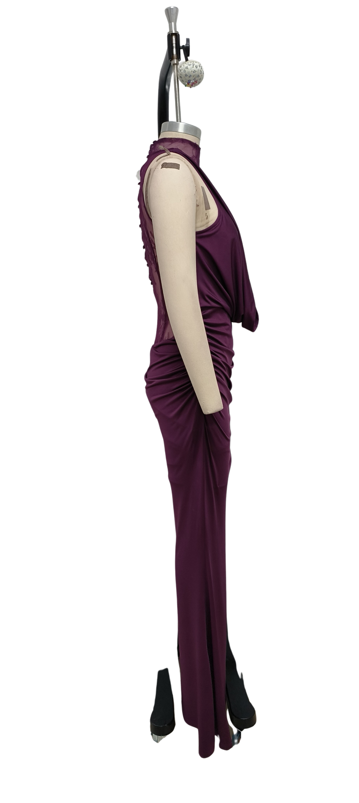 Maxi turtleneck dress with lace design and glove detail - Celandine