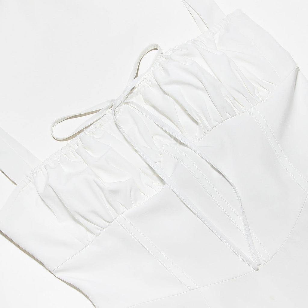 שמלת מידי קיצית בעיצוב כפרי בעיטור שסע - אנג'ליקה