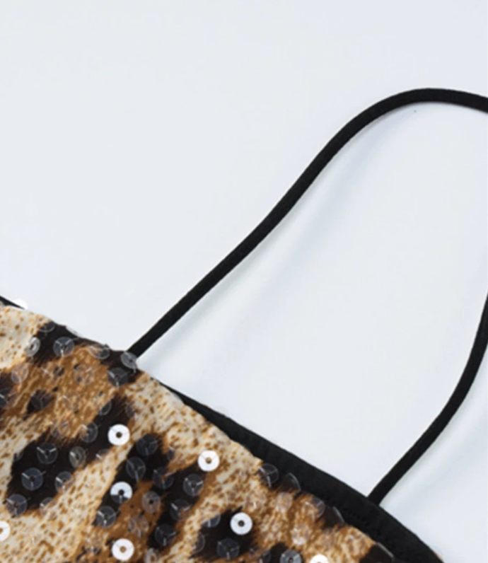 שמלת מיני פייטים מנומרת - ליזה