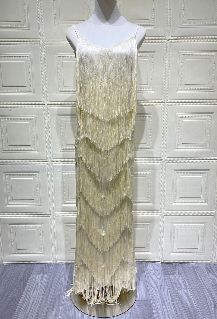 Maxi dress with sparkling fringe – Melissa