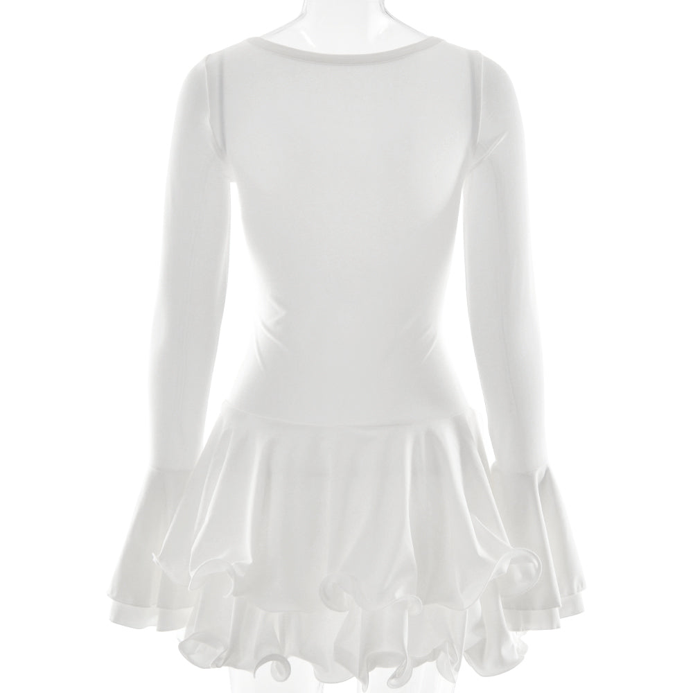 שמלת מיני מלמלה מדורגת בעיטור כפתורים - ברברה