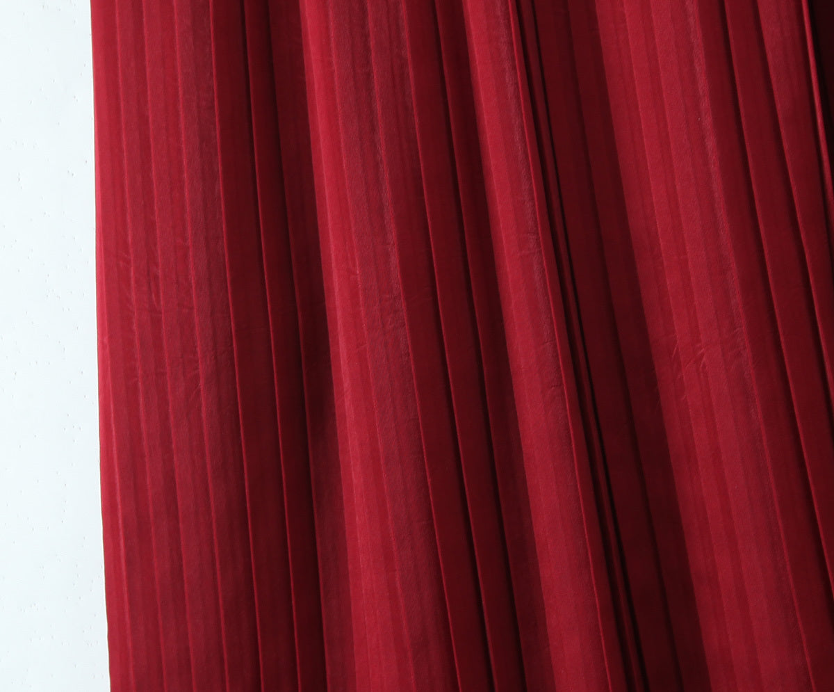 שמלת מקסי סטרפלס קיפולים - נאיה