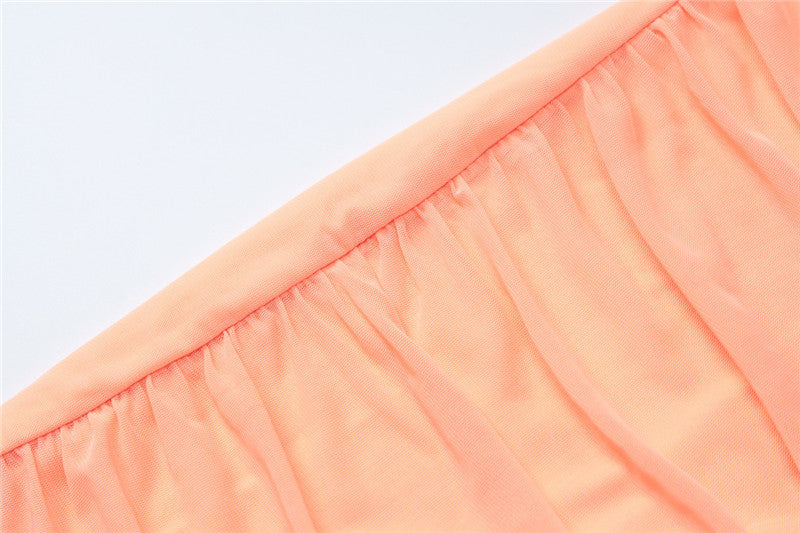 שמלת מיני צמודה קיפולים בעיטור שובל שיפון - מלאניה