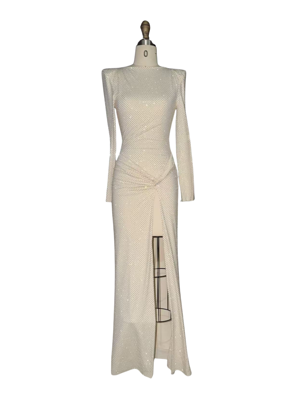 Maxi dress with sparkling sequins and slit design - DELOR