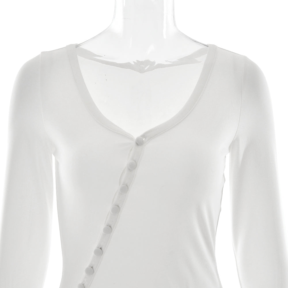 שמלת מיני מלמלה מדורגת בעיטור כפתורים - ברברה