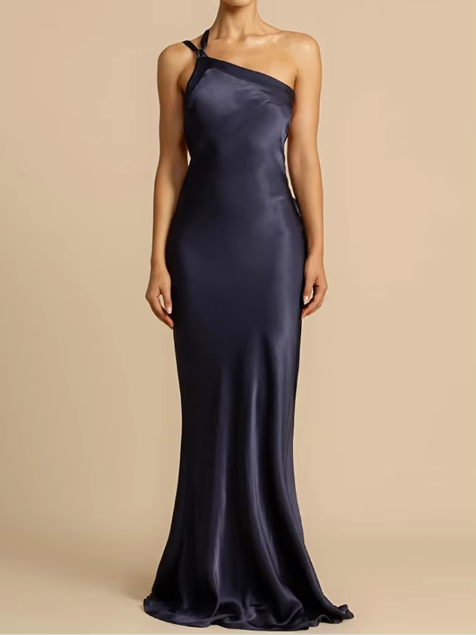 שמלת מקסי סאטן גב פתוח - BELLA