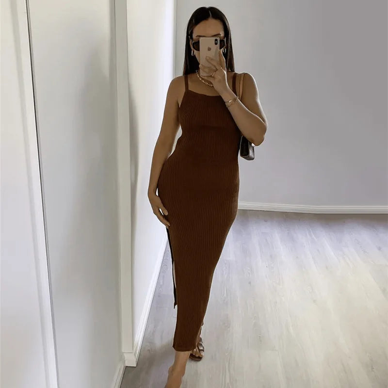 שמלת מקסי שסע עמוק - אנני