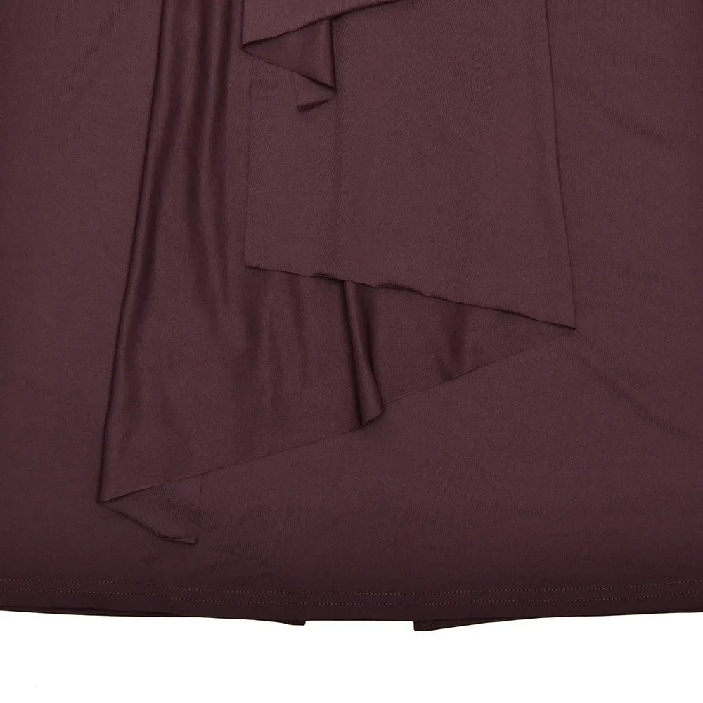 שמלת מקסי סטרפלס בעיצוב פתח ושובל בעיטור אבזמים - טאליה