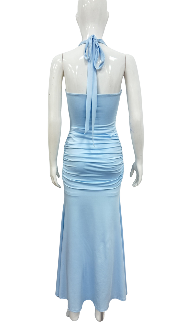 Open back lace maxi dress with a tie design - Lillian