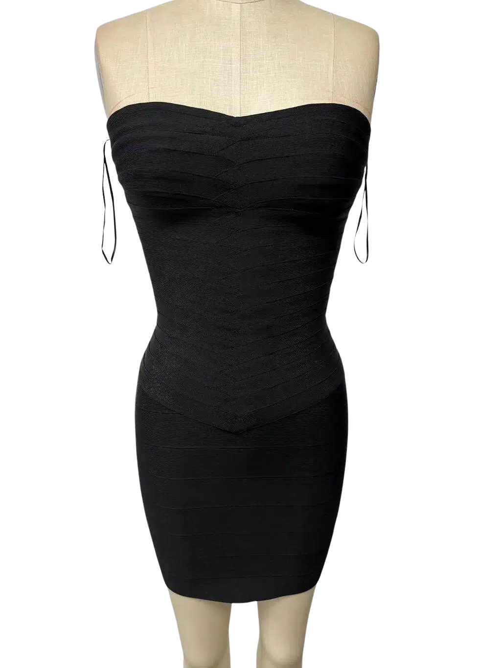 Gina - Strapless mini dress in shiny shaping fabric