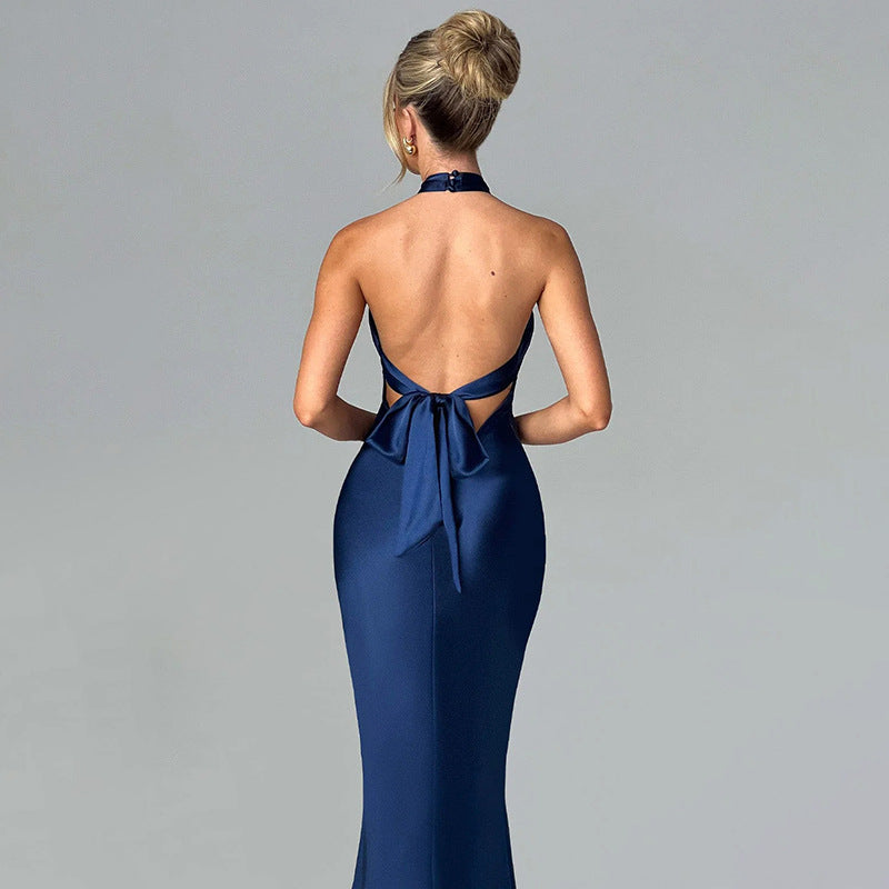 שמלת מקסי אלגנטית בעיצוב קרוס גב פתוח - רייצ'ל