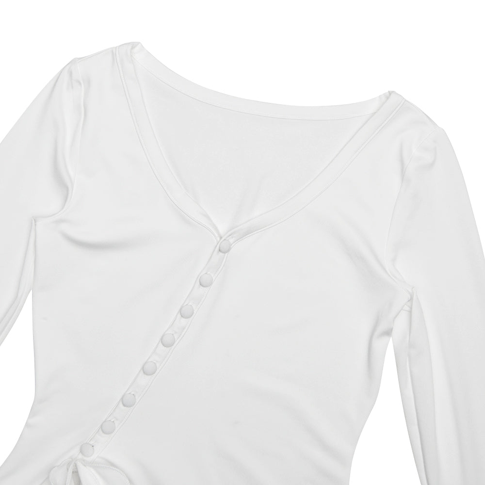 שמלת מיני מלמלה מדורגת בעיטור כפתורים - ברברה