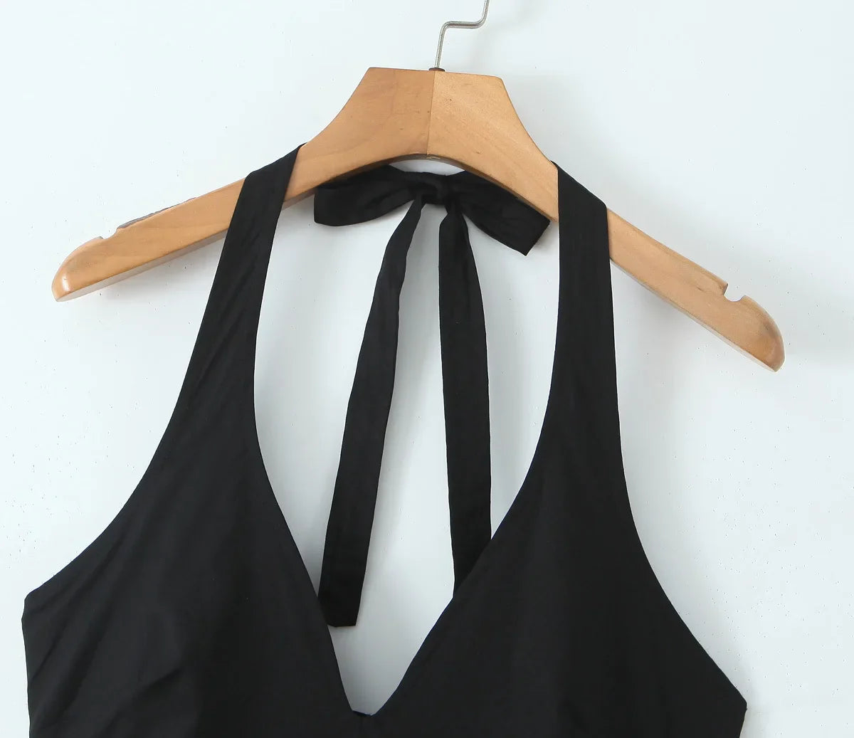 שמלת מידי בגזרת A קשירה בצוואר גב פתוח - Makenna