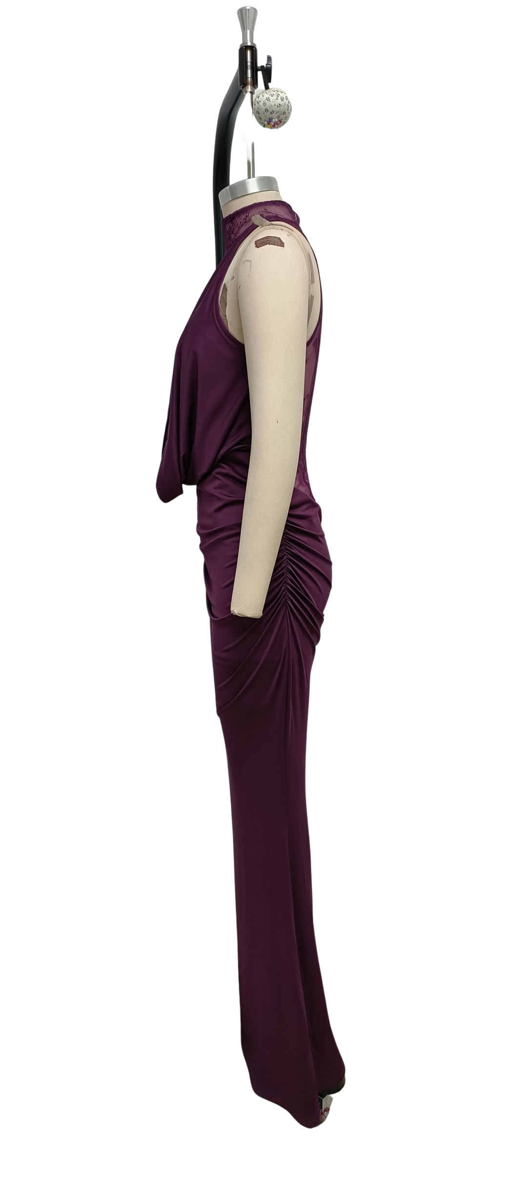 Maxi turtleneck dress with lace design and glove detail - Celandine