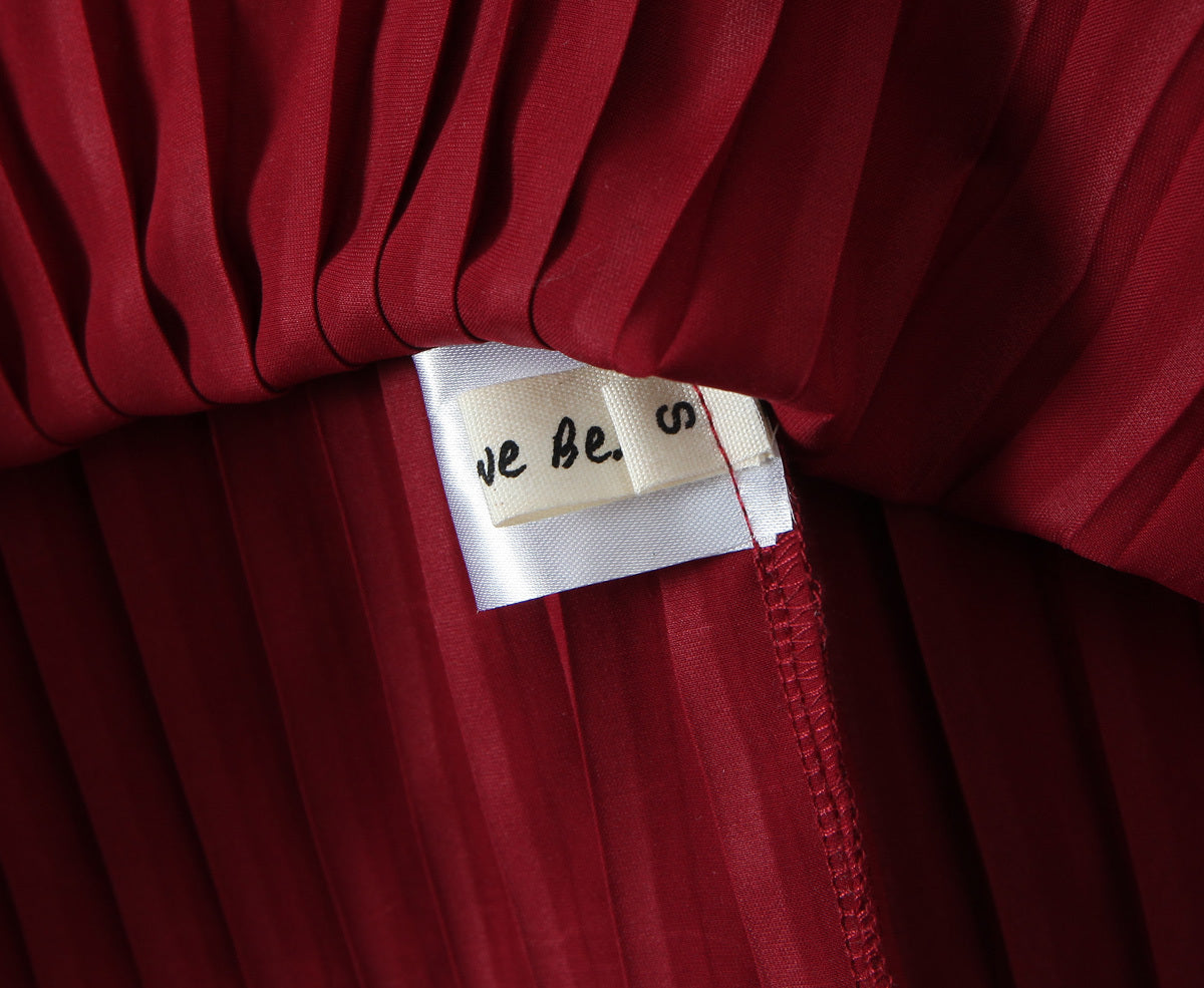 שמלת מקסי סטרפלס קיפולים - נאיה