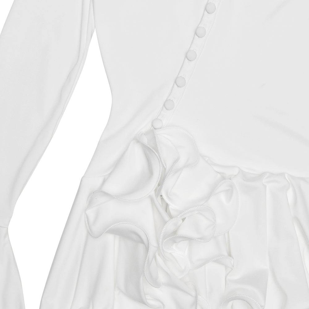 שמלת מיני מלמלה מדורגת בעיטור כפתורים - ברברה