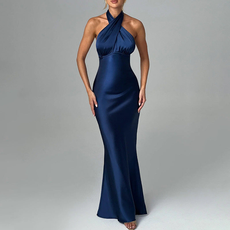 שמלת מקסי אלגנטית בעיצוב קרוס גב פתוח - רייצ'ל