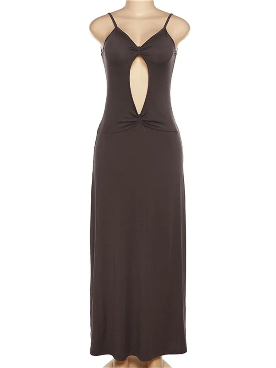 שמלת מקסי בוהו שיק בעיצוב פתח גב חשוף - רונה