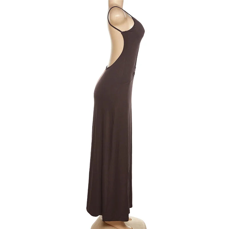 שמלת מקסי בוהו שיק בעיצוב פתח גב חשוף - רונה