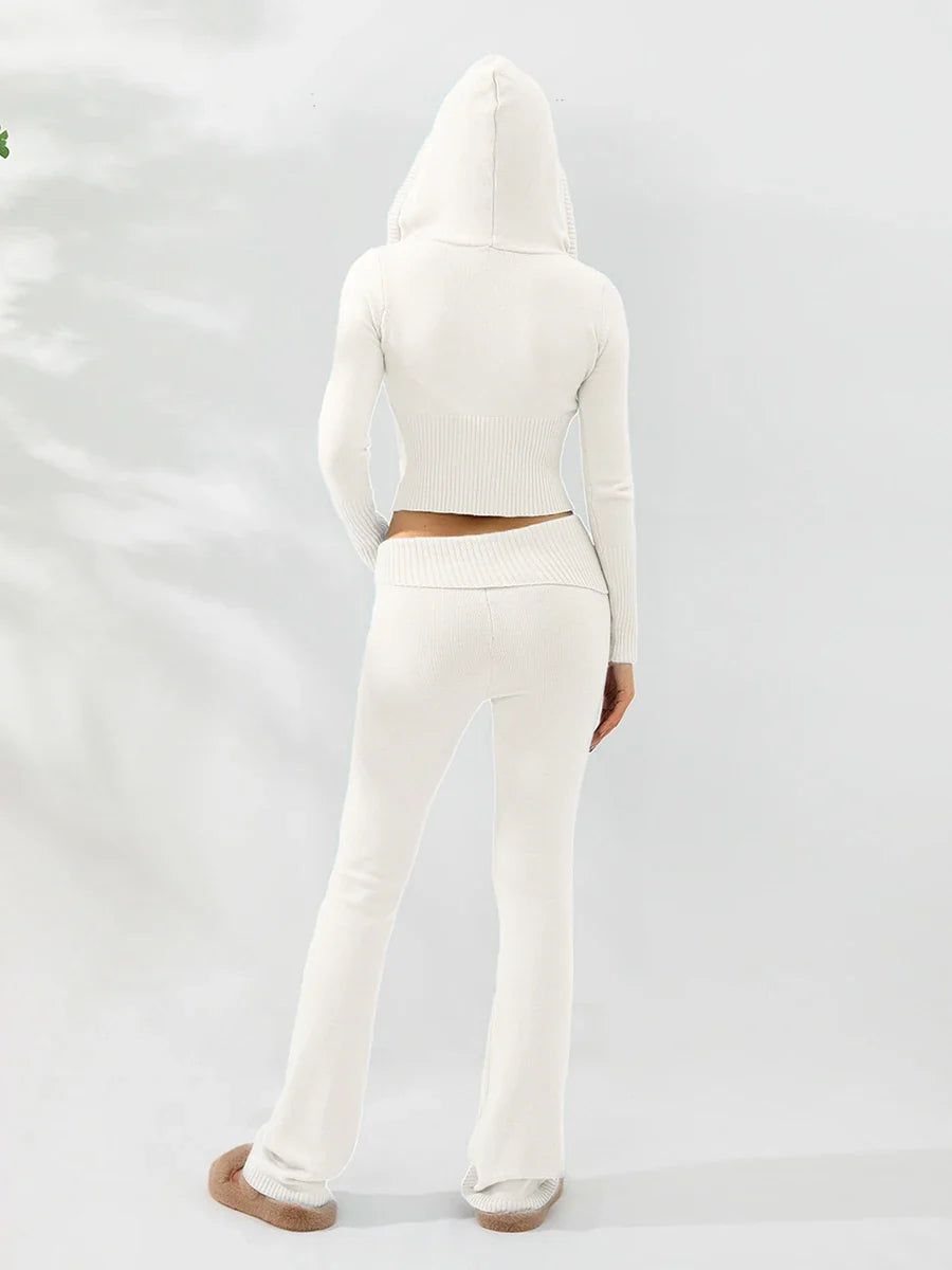 חליפה סרוגה שני חלקים ג'קט ומכנסיים ארוכים - Joanna