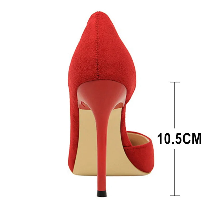Suede pointed-toe heels with open side design - Nelly