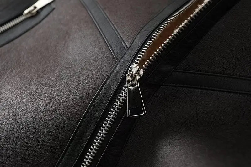 מעיל עור קצר פרווה פנימית - ג'וני