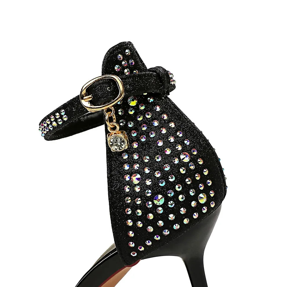 סנדלי עקב בעיטור יהלומי קריסטל - MILI