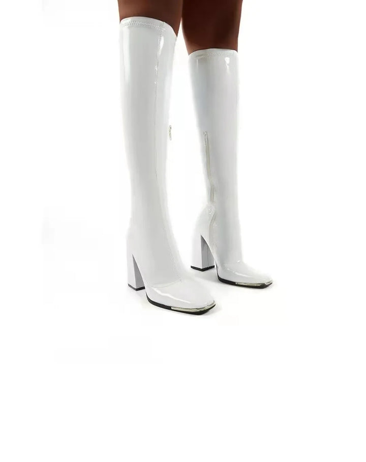 High heeled leatherette boots - Ashley