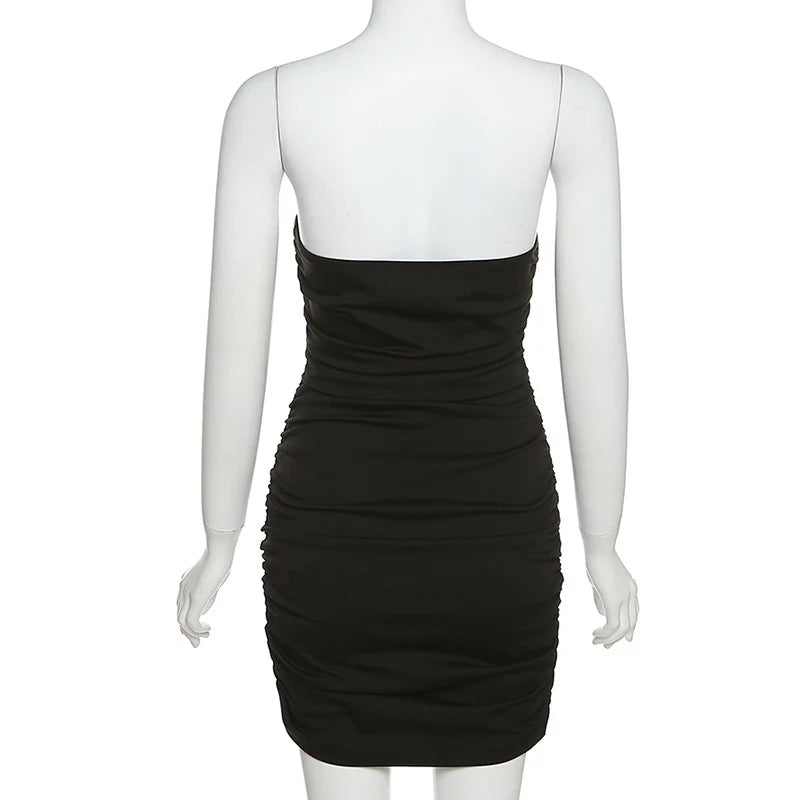 שמלת מיני כיווצים צמודה בעיצוב מיוחד - נאלה