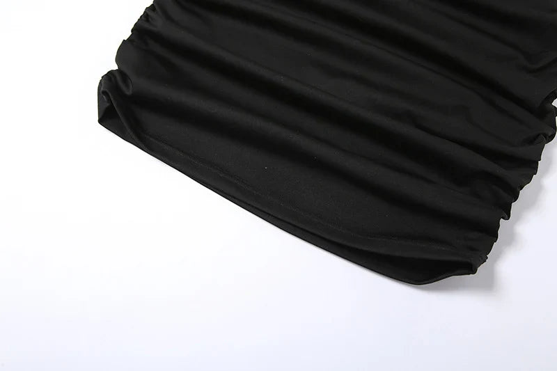 שמלת מיני כיווצים צמודה בעיצוב מיוחד - נאלה