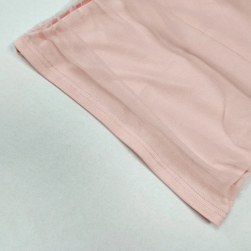 שמלת מידי סטרפלס מחוך שיפון - טולה