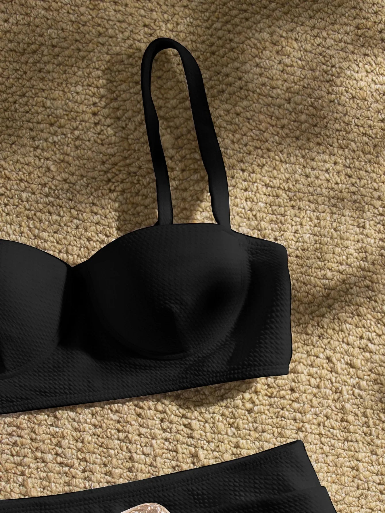 ביקיני בד וופל בעיטור חגורה חזיית פוש אפ - נדיה