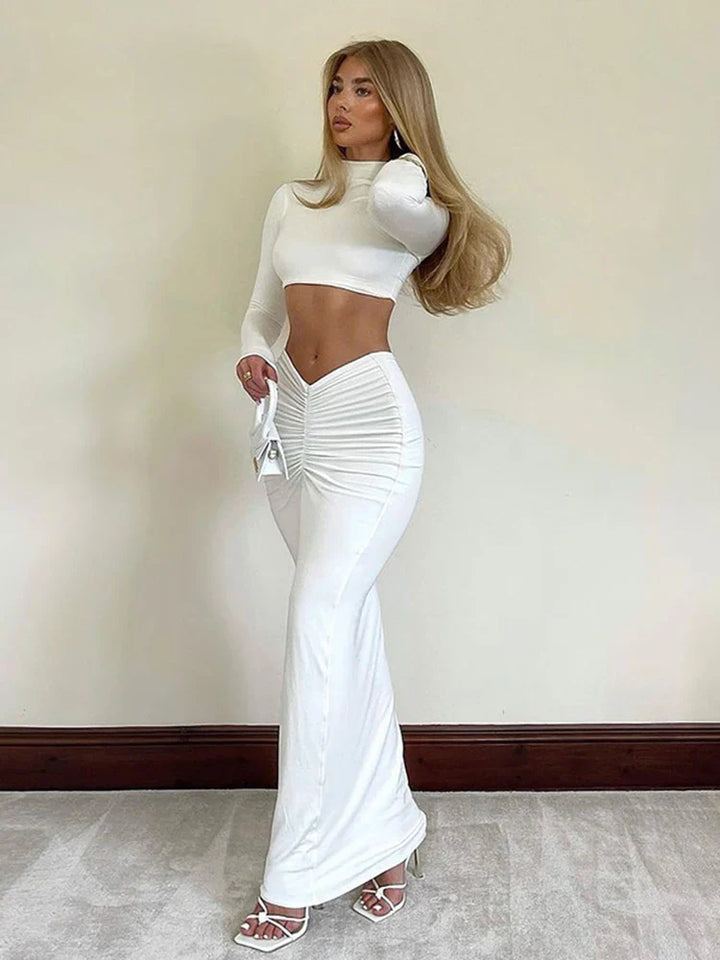 Two-piece set, maxi skirt and blouse - Java
