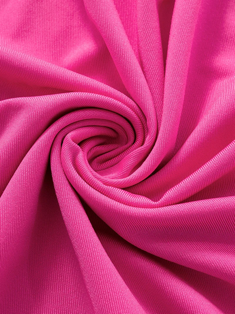 שמלת מקסי צמודה רצועות ספגטי בד מחטב ומחמיא - רוקסנה