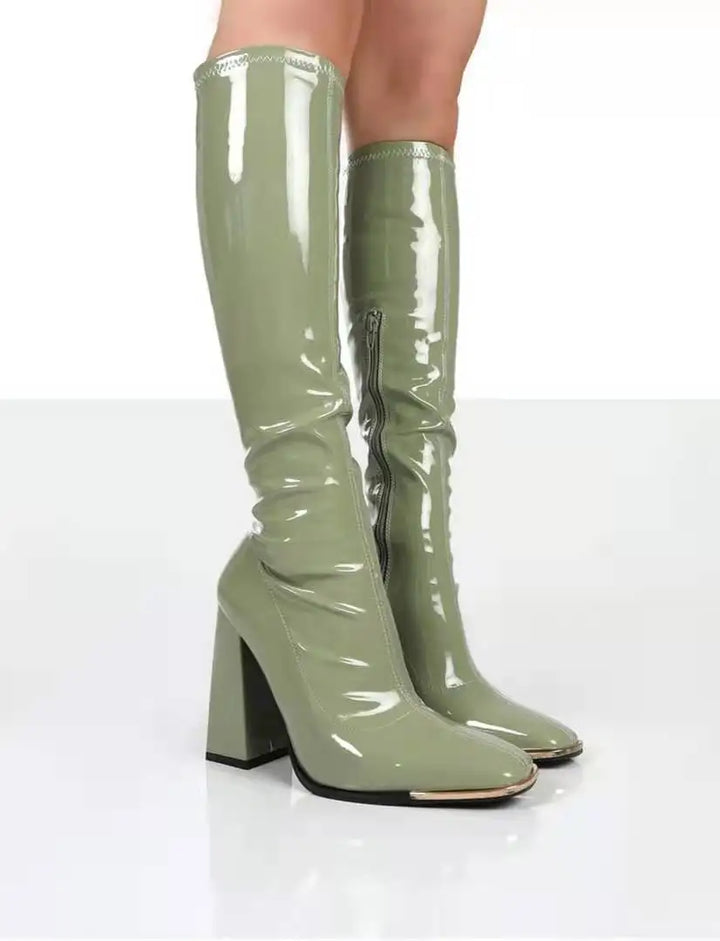 High heeled leatherette boots - Ashley