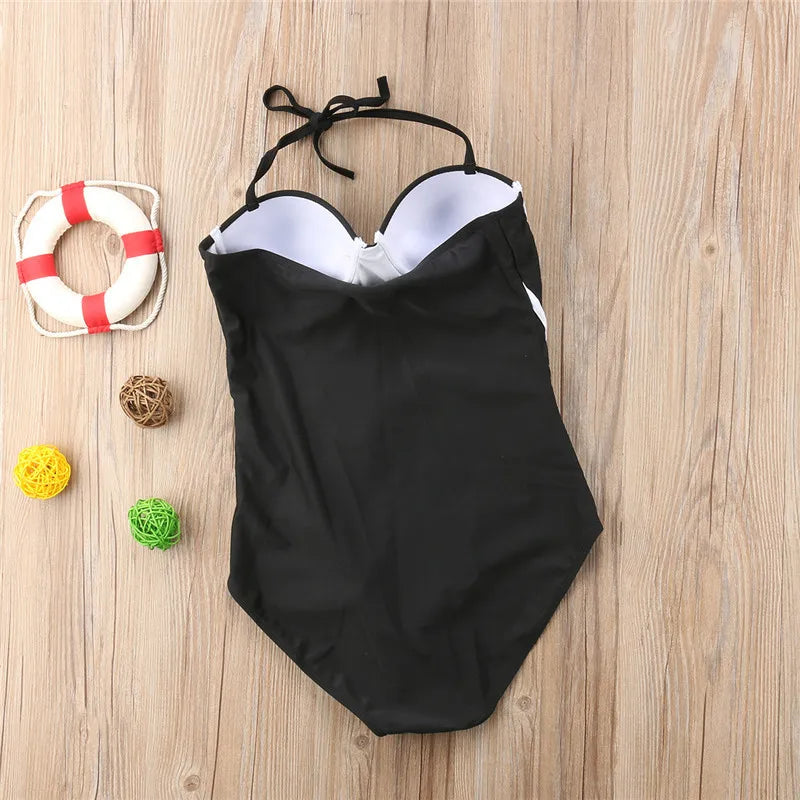 Monochrome strapless one-piece swimsuit - Elite