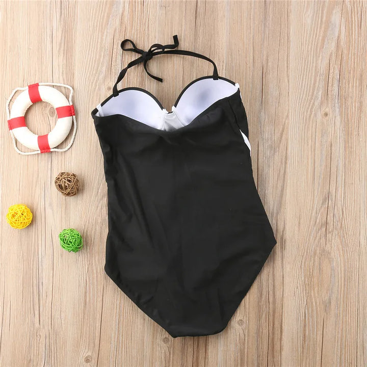 Monochrome strapless one-piece swimsuit - Elite