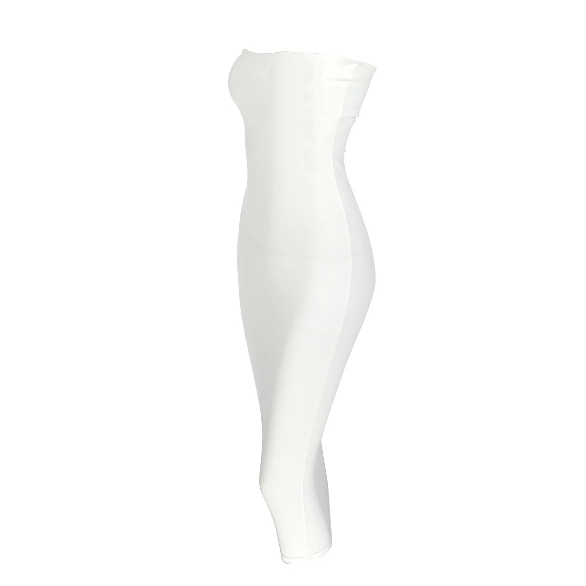 שמלת מידי סטרפלס צמודה בד מחטב - אור לי