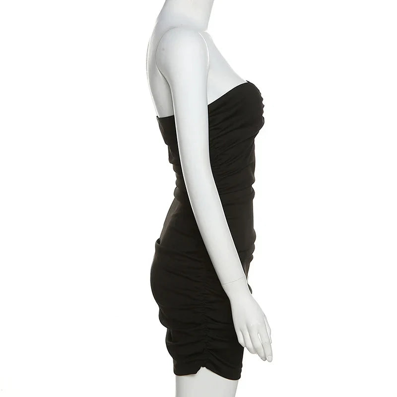 שמלת מיני כיווצים צמודה בעיצוב מיוחד - נאלה