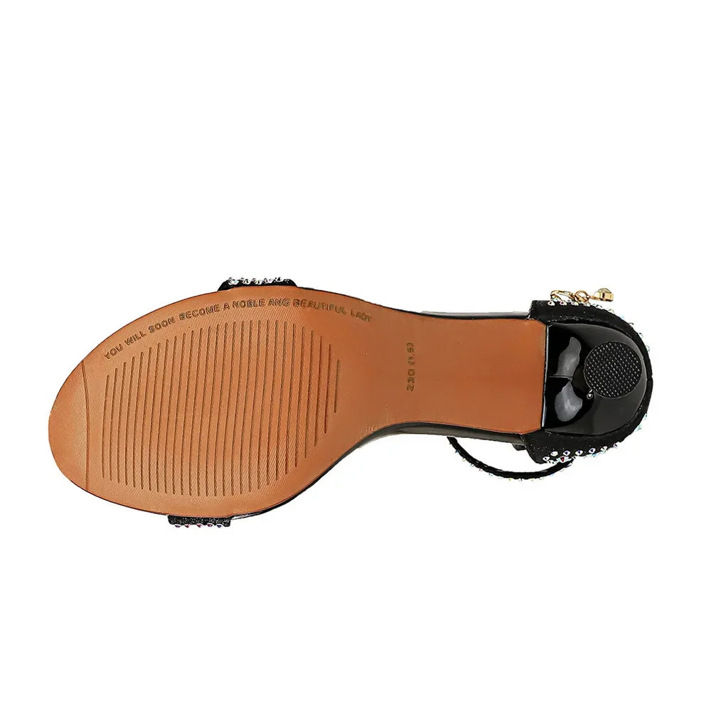 סנדלי עקב בעיטור יהלומי קריסטל - MILI