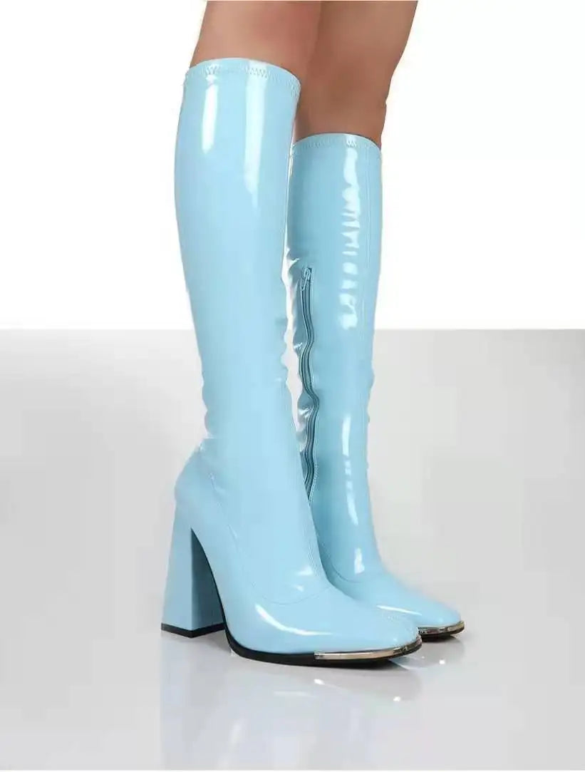 High heeled leatherette boots - Ashley