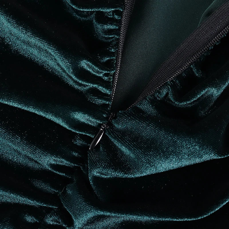 שמלת מיני קטיפה בעיצוב מחוך וכיווצים - שיינא