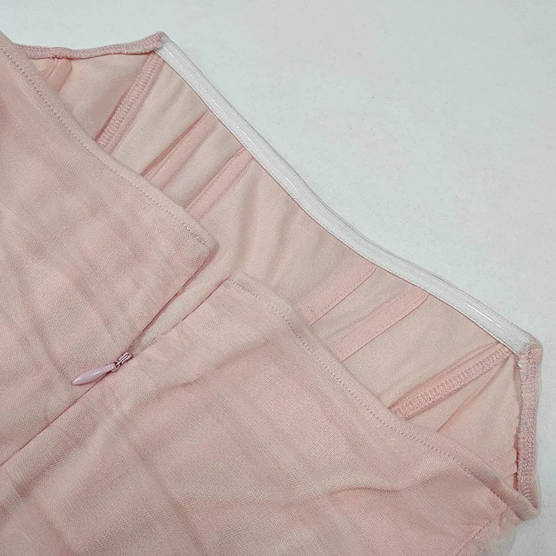 שמלת מידי סטרפלס מחוך שיפון - טולה