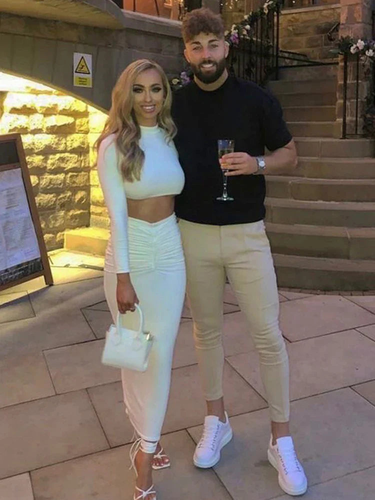 סט שני חלקים חצאית מקסי וחולצה - יאווה