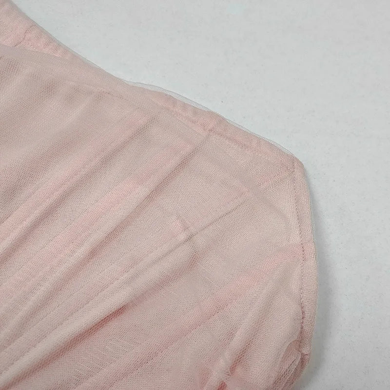 שמלת מידי סטרפלס מחוך שיפון - טולה