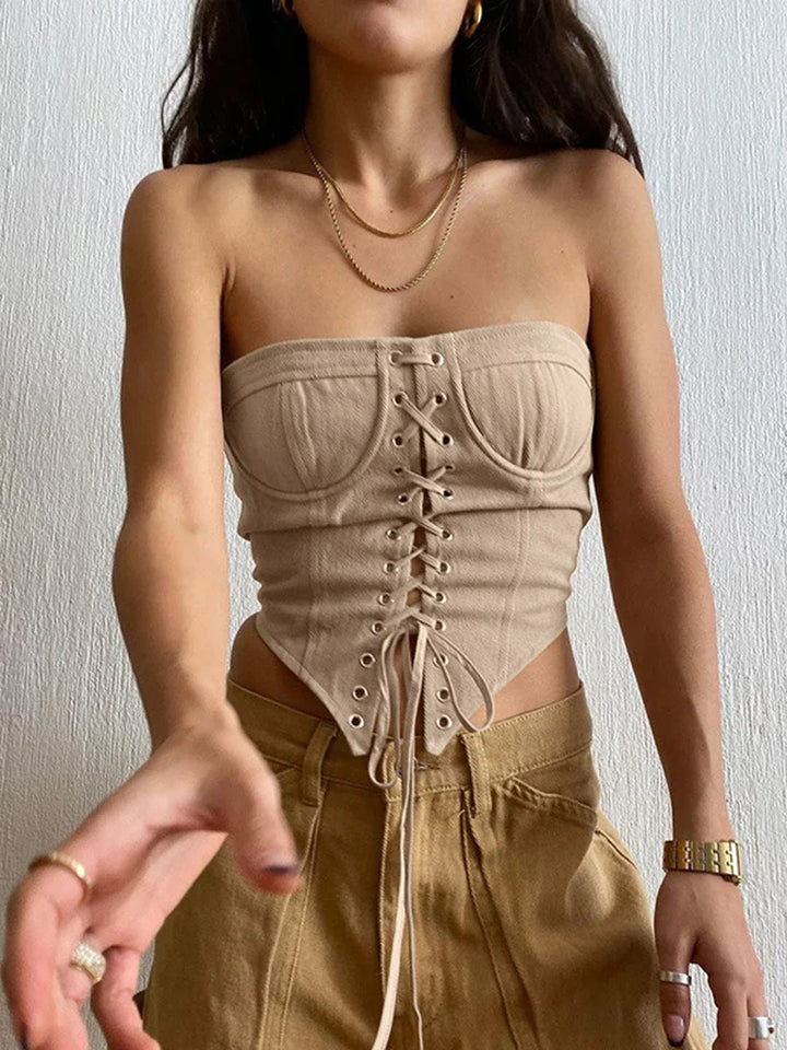 Strapless top with ties - Maya