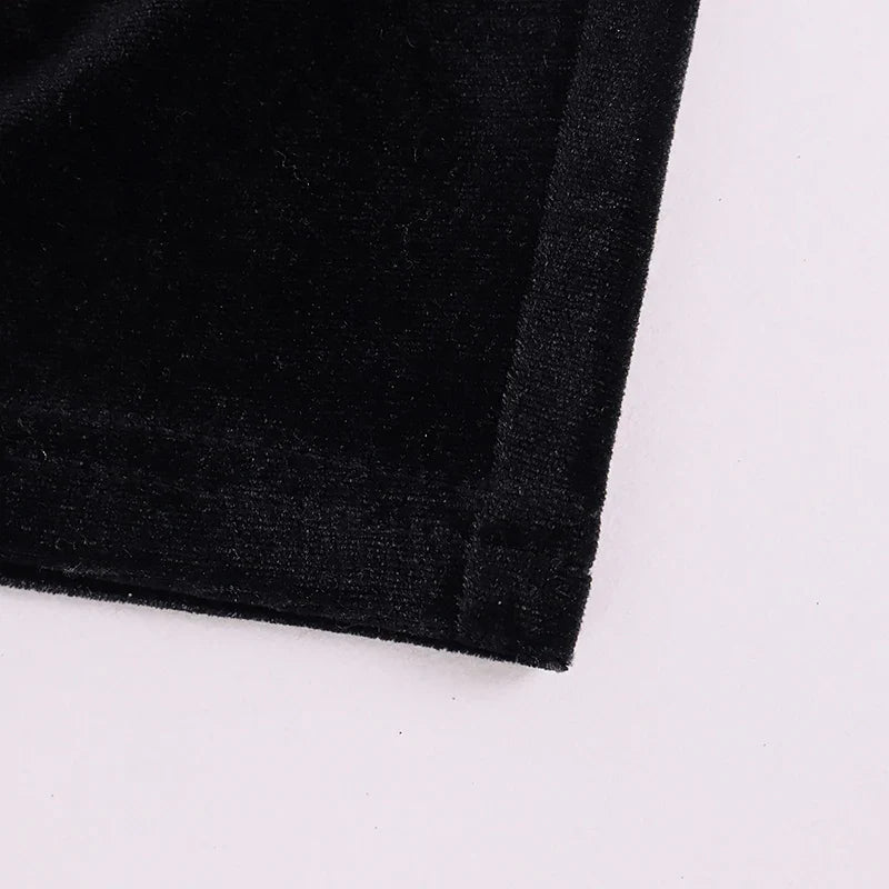 שמלת מידי קטיפה בעיטור שיפון נצנצים - איירין