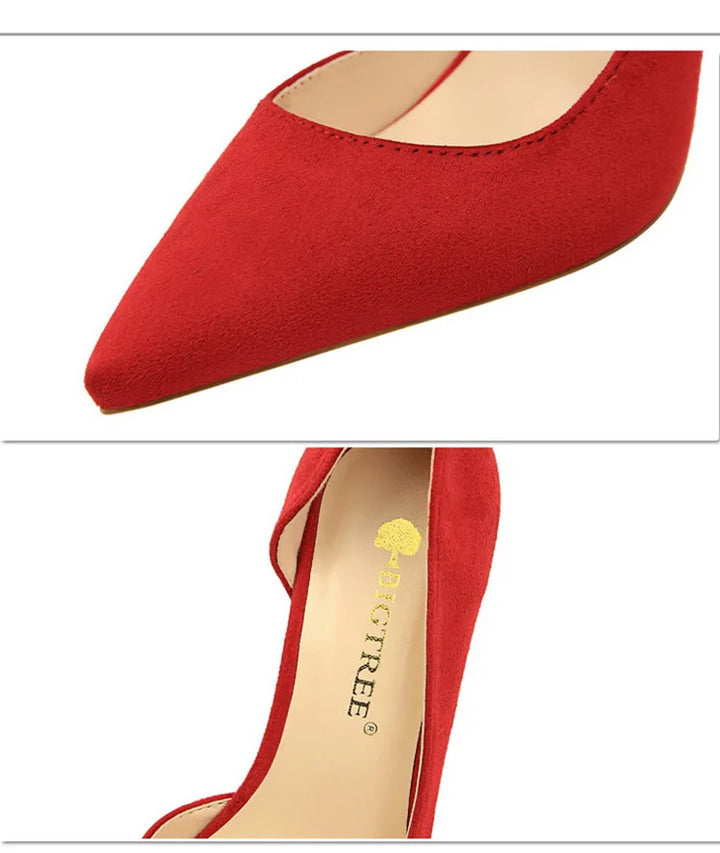 Suede pointed-toe heels with open side design - Nelly