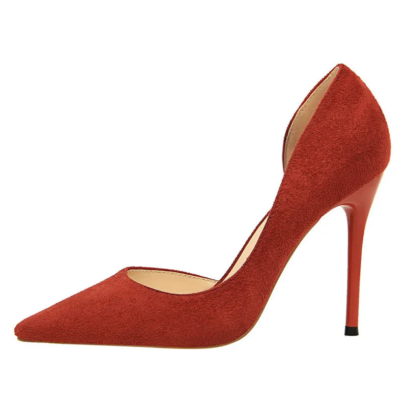 Suede pointed-toe heels with open side design - Nelly